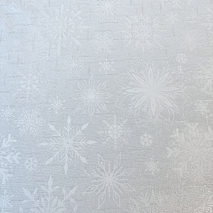 168727 dekorstoff schneeflocke mit silbernem lurex