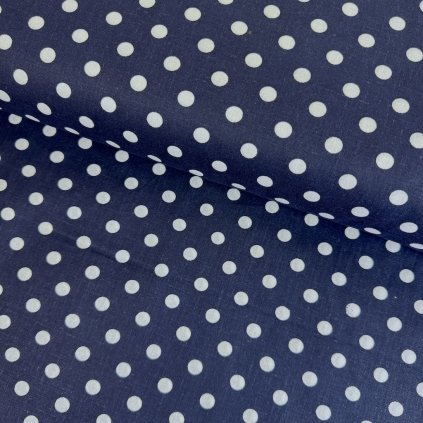 169765 4 baumwolle gemustert punkt 1 cm wei auf dunkelblau