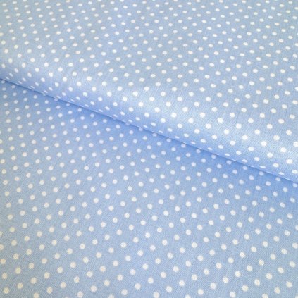 169768 baumwolle gemustert punkt 3 mm wei auf hellblau