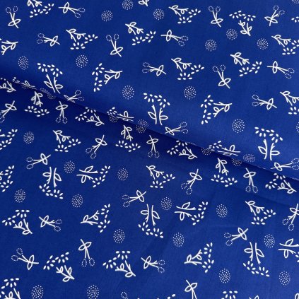 233672 4 bavlna ludovy vzor kvet vzor na modrom kralovskom