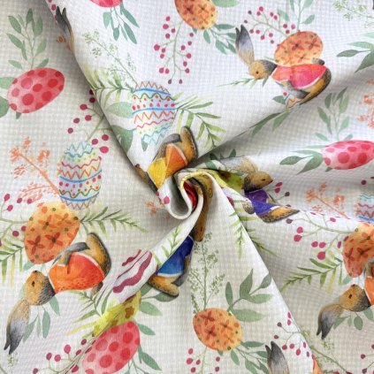 221450 7 loneta vzorovana zajace s vajickami