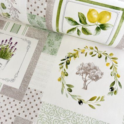 277568 5 obrusovina pvc hruba patchwork zelena