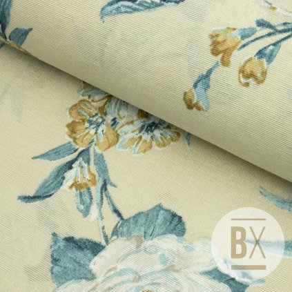 5469 4 spanielska loneta turquoise flower pattern