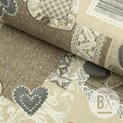 561 5 bavlna talia patchwork srdiecka sivohneda