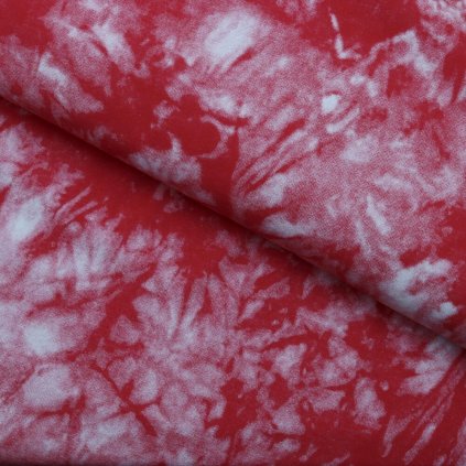 6834 2 trickovina s lycrou batika cervena