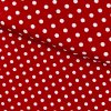 174251 3 bavlna vzorovana biele bodky 1 cm na tmavocervenom