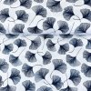 169249 1 baumwolle gemustert dunkelblauer ginkgo auf wei