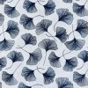 169249 2 baumwolle gemustert dunkelblauer ginkgo auf wei