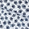 169249 baumwolle gemustert dunkelblauer ginkgo auf wei