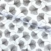 169246 baumwolle gemustert grauer ginkgo auf wei