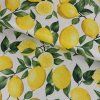 Wasserabweisende Baumwolle Talia – Zitronen auf Rohleinen