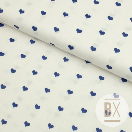 936 4 bavlna vzorovana srdiecka kralovsky modre na bielom podklade