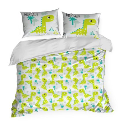 17548 bavlnene postelne pradlo design91 kid 08 160x200 cm 2 ks 70x80 cm zelena