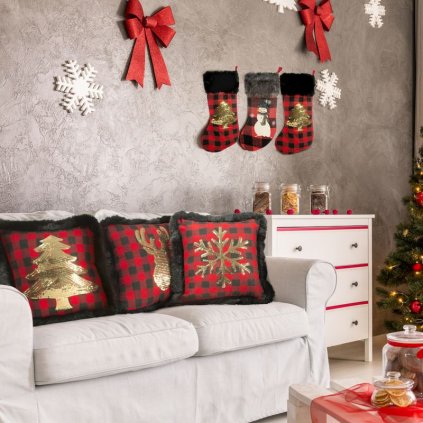 45316 paulo ornament 50x25 cm cervena
