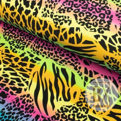 4419 4 plavkovina vzorovana rainbow animal print