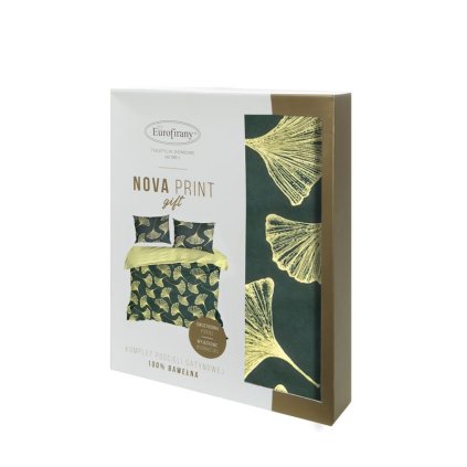 25159 postelna suprava v krabici ginko1 160x200 cm 2 ks 70x80 cm cierna