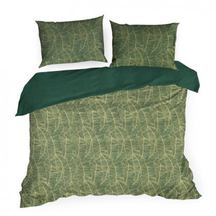 33169 postelna suprava v krabici metallic5 220x200 cm 2 ks 70x80 cm tmavozelena