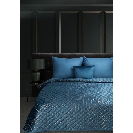135015 8 prehoz na postel limited collection musa2 170x210 modra navy zlata