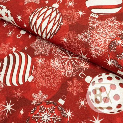 5265 3 spanielska loneta christmas balls dark red