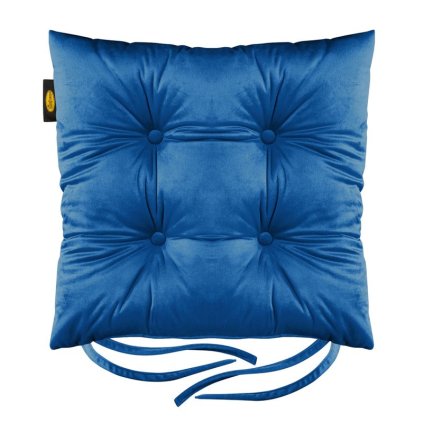 1411 vankus na stolicku zamatovy 40x40x8 cm modra navy