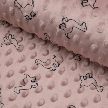 165528 3 minky vzor dinosaury na ruzovom