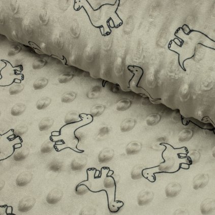 165531 minky vzor dinosaury na hnedej pieskovej
