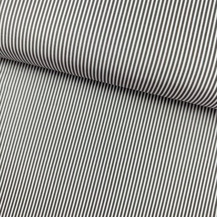 168992 3 bavlna vzorovana sivy pruzok na bielom 3 mm