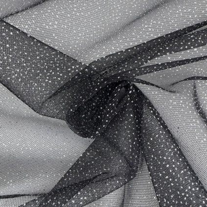 Tyl štrasový effect - Černá