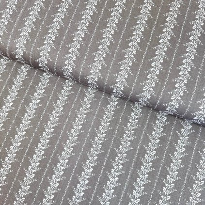 174227 bavlna ludovy vzor ornament siva