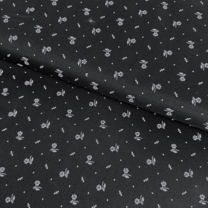 174620 1 bavlna ludovy vzor kvet mini na ciernom