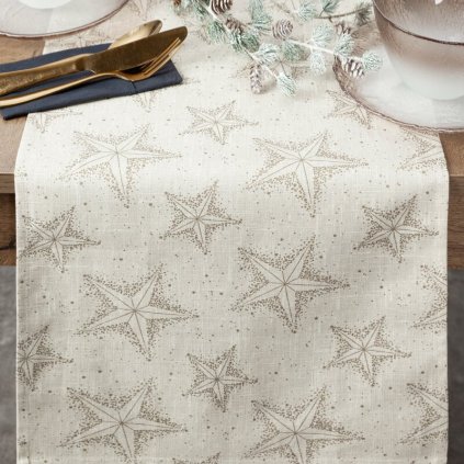244493 vianocna stola winter 40x140 kremovozlata