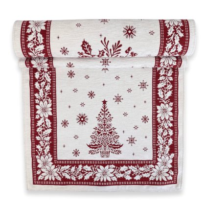 260666 3 stola gobelin chenille 45 140 cm vianoce stromcek