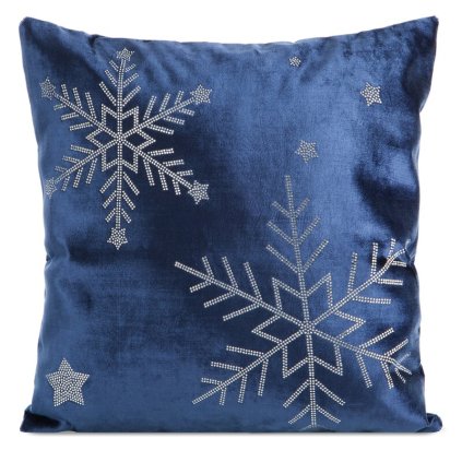 240716 vianocna obliecka na vankus royal2 45x45 tmavomodra