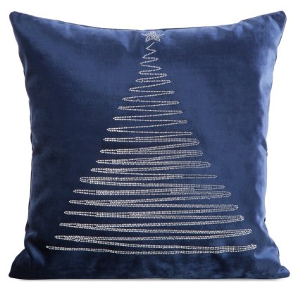 240710 vianocna obliecka na vankus royal3 45x45 tmavomodra