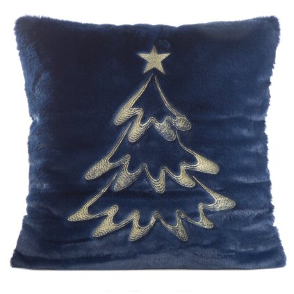 264242 vianocna obliecka na vankus 120c 45x45cm tmavomodra