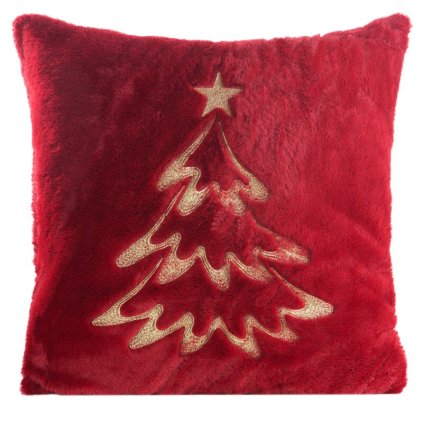 264248 vianocna obliecka na vankus 120f 45x45cm bordova