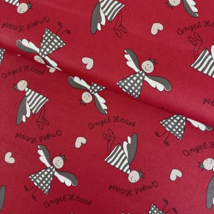 266036 3 bavlna vianoce anjeli na bordovom