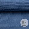 654 4 bavlna vafla organic modra denim tmava