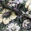 Zamat Velvet digital - Květiny šedá