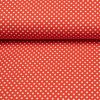 165978 4 bavlna vzorovana biele bodky 3 mm na cervenom