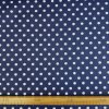 231554 7 bavlna vzorovana bodka 1cm biela na tmavomodrom