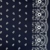 233231 4 bavlna ludovy vzor bordura stvorlistok tmava modra