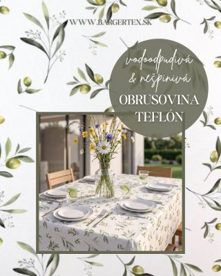 🌿Praktická elegancia na každý stôl🌿 Objavte štýlové obrusoviny s teflónovou úpravou v rôznych vzoroch, ktoré krásne oživia...
