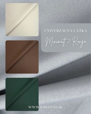 Hľadáte univerzálnu látku, ktorá dobre vyzerá, veľa vydrží a ľahko sa udržiava? Polyesterová látka Minimatt / Rongo je...