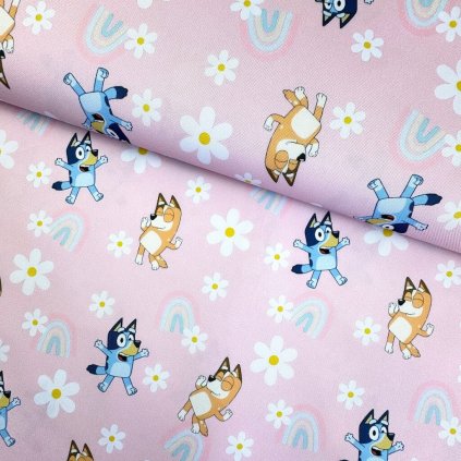 Kinderwagenbezug OXFORD Digital - Blau auf Rosa
