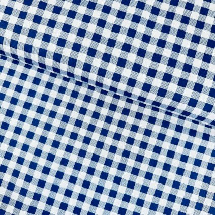 174263 3 bavlna vzorovana kocka karo modra kralovska