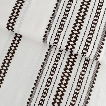 233240 4 bavlna ludovy vzor pruhy hneda na bielom