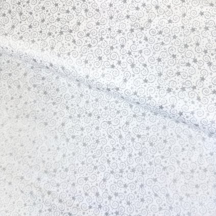 266024 bavlna vianoce hviezdicky so spiralami strieborne