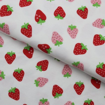 T-Shirt-Stoff Baumwoll-Spandex - Erdbeeren