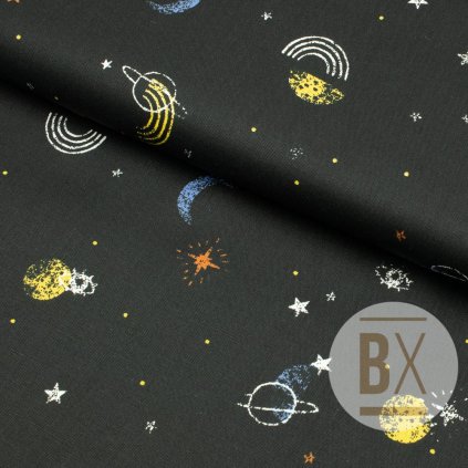 969 3 bavlna vzorovana vesmirna galaxia cierna